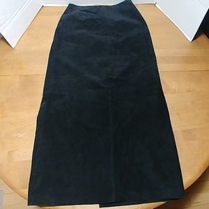 Live A Little Leather Skirt Black Long Maxi